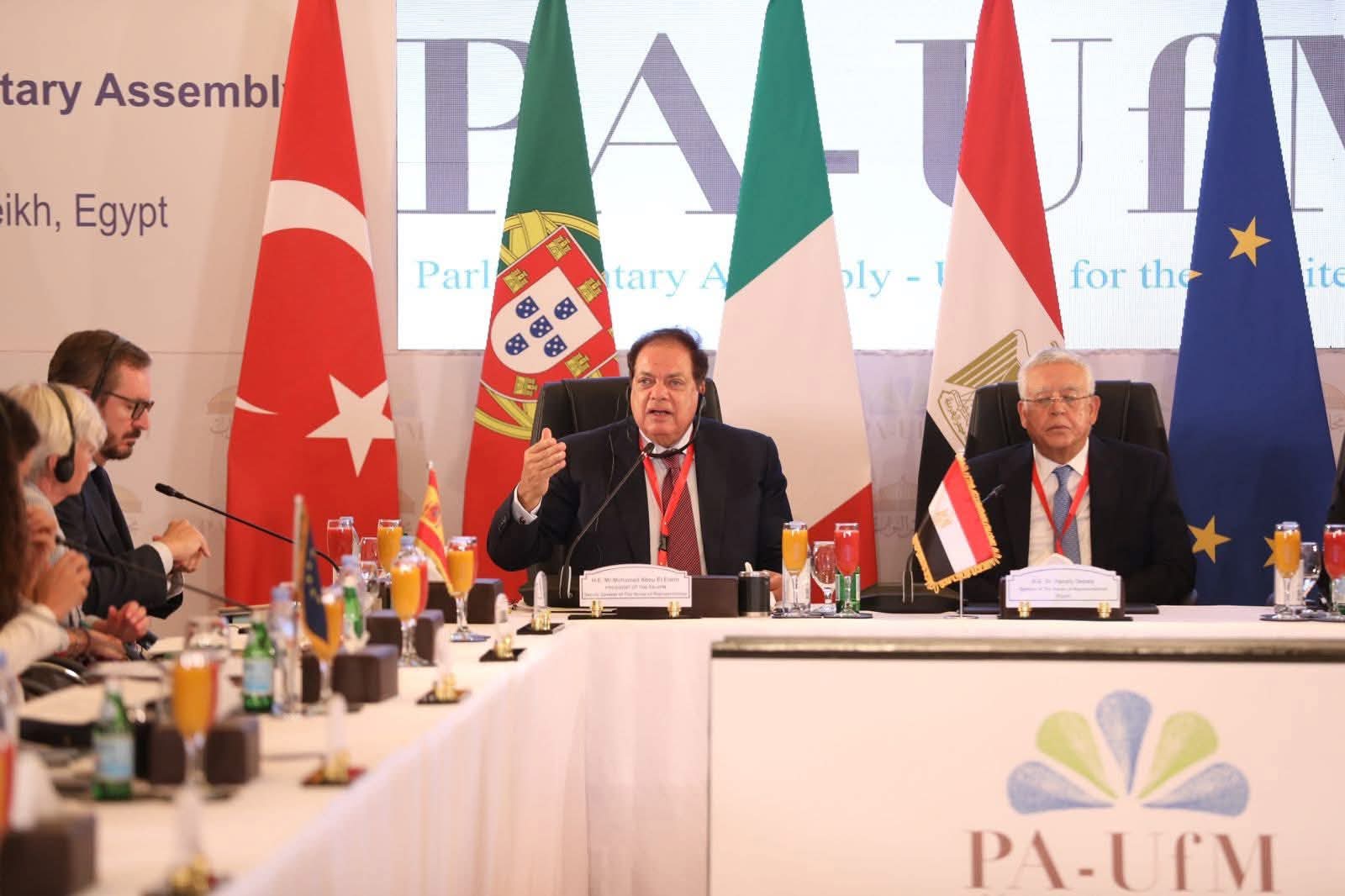 أبو العينين خلال ترأسه الجمعية البرلمانية للاتحاد من أجل المتوسط