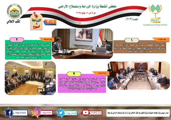 الحصاد الأسبوعي لرصد انشطة وزارة الزراعة