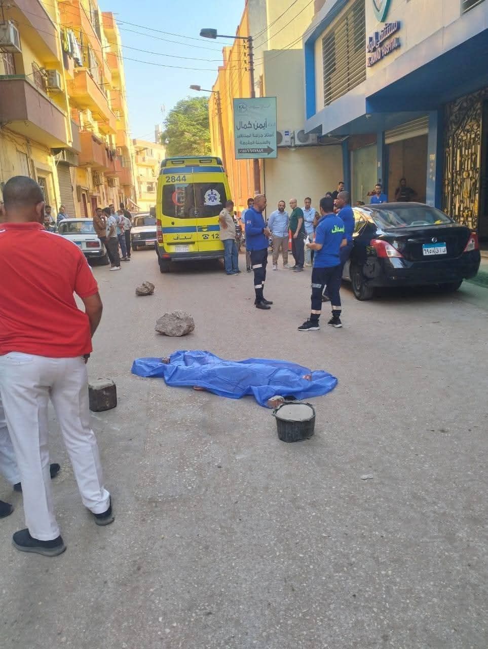 سقوط فتاة  من الطابق الثاني عشر بمنطقة منشية الأمراء بغرب أسيوط