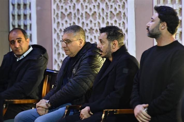 هدى الناظر تساند زوجها مصطفى شعبان في عزاء شقيقه