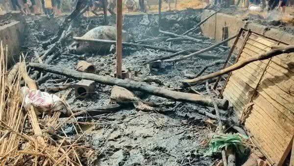 حريق إلتهم منزلين ونفوق عدد من رؤوس الماشية بمركز طهطا بسوهاج   