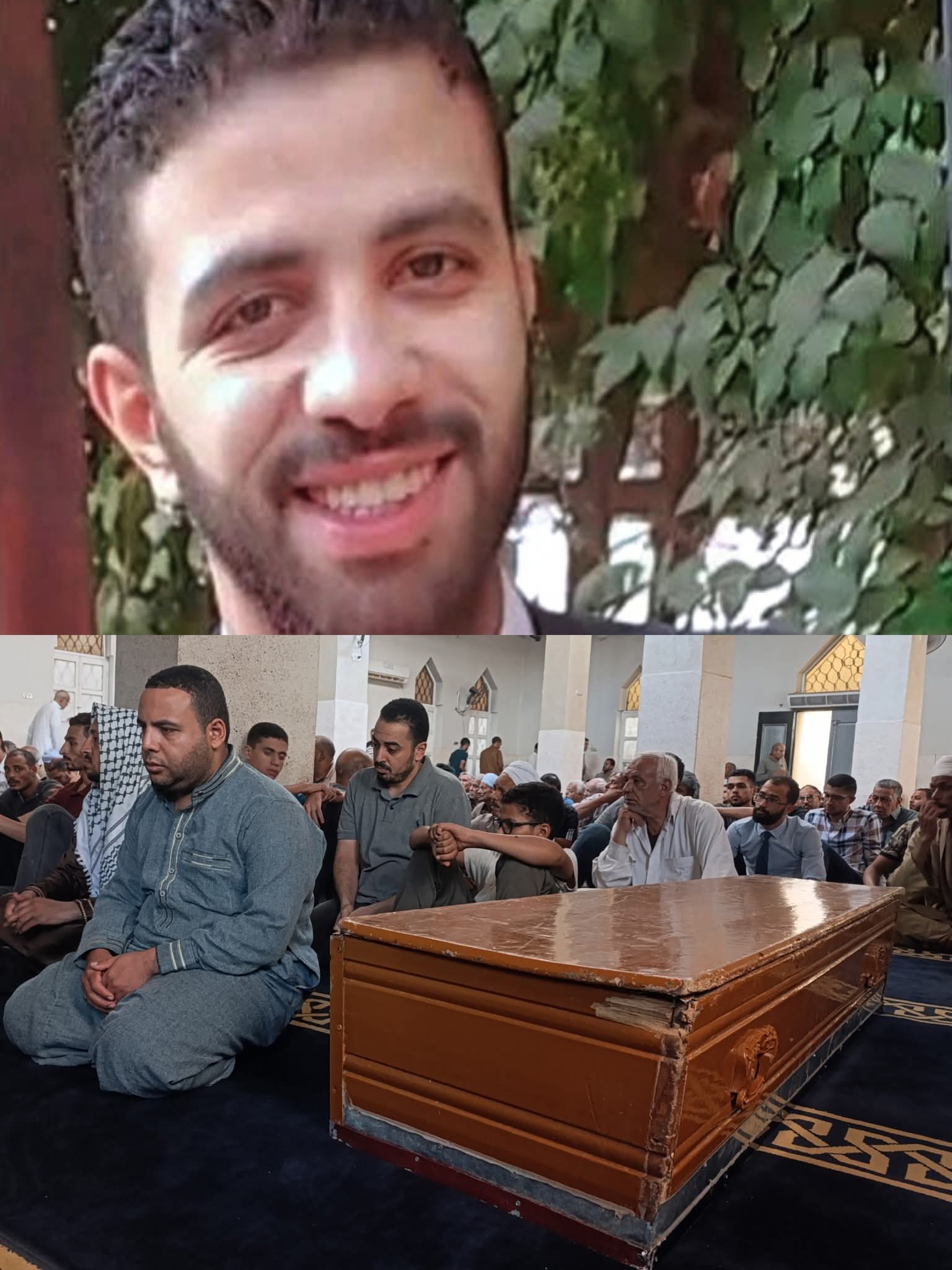 الحزن يخيم علي الجميع بمركز طهطا أثناء تشييع جثمان محمد العربي بعد 38 ساعة من العثور علية