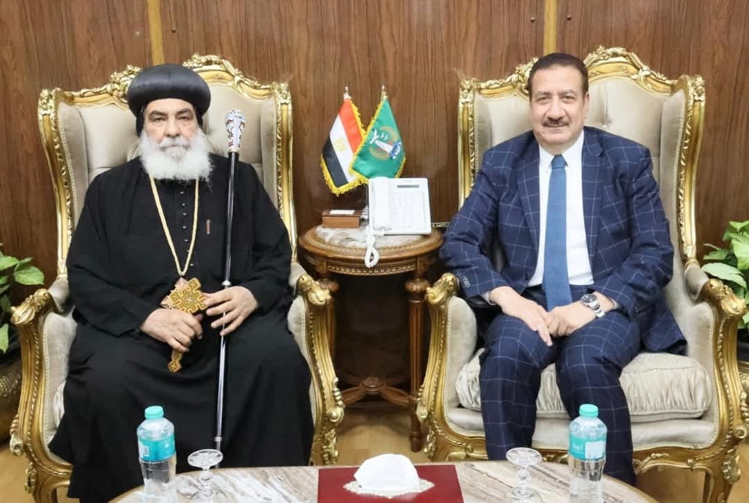 محافظ المنوفية يستقبل نيافة الأنبا بنيامين لتقديم التهنئة بعيد الأضحى والعيد القومي للمحافظة