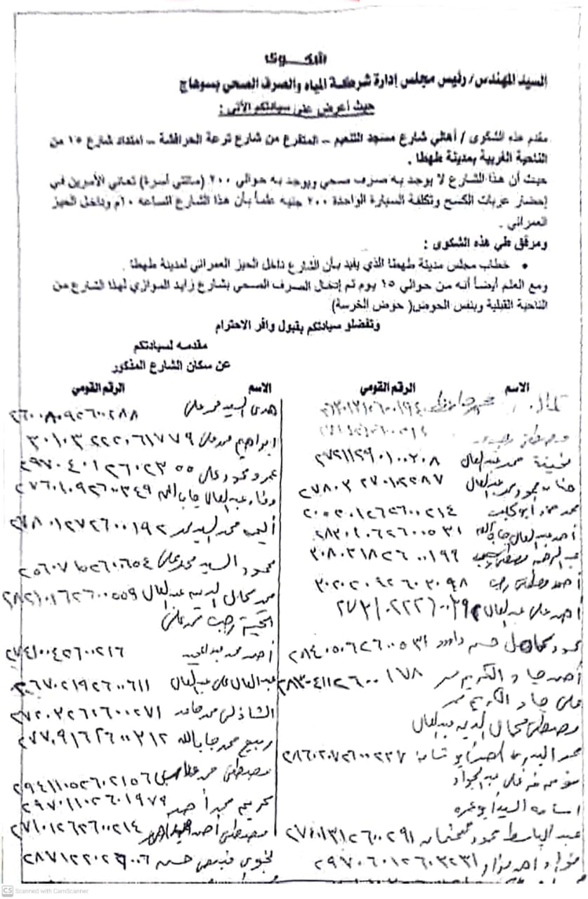 عبر بوابة الخبر الفورى ...... المواطنين للمسؤولين والنواب ...حوض الخرسا بطهطا خارج نطاق الخدمات 