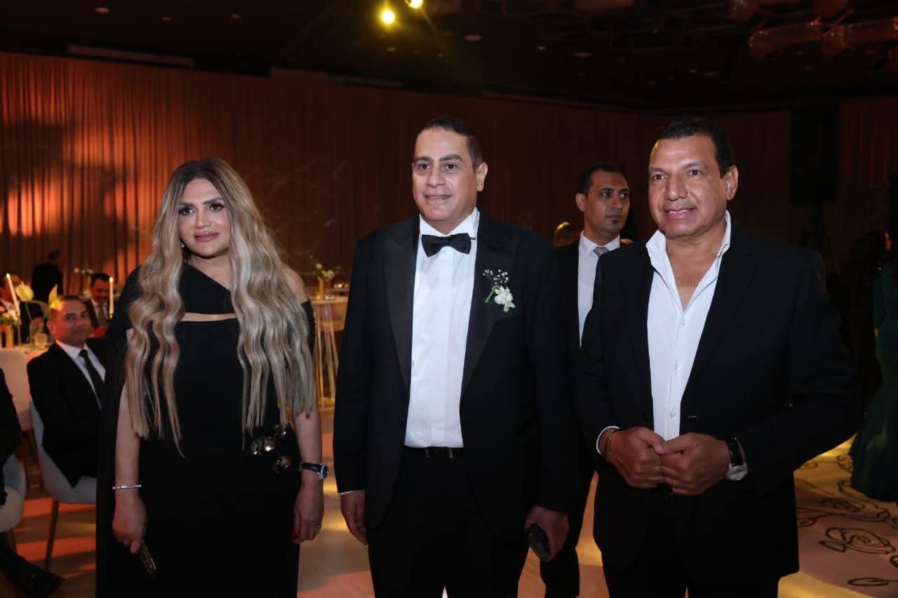 ميرفت عطا الله وزوجها ناجى الحناوى فى حفل نجلة المستشار محمد عبد عبده صالح مساعد أول وزير العدل وبحضور مدير مكتب رئيس الجمهورية