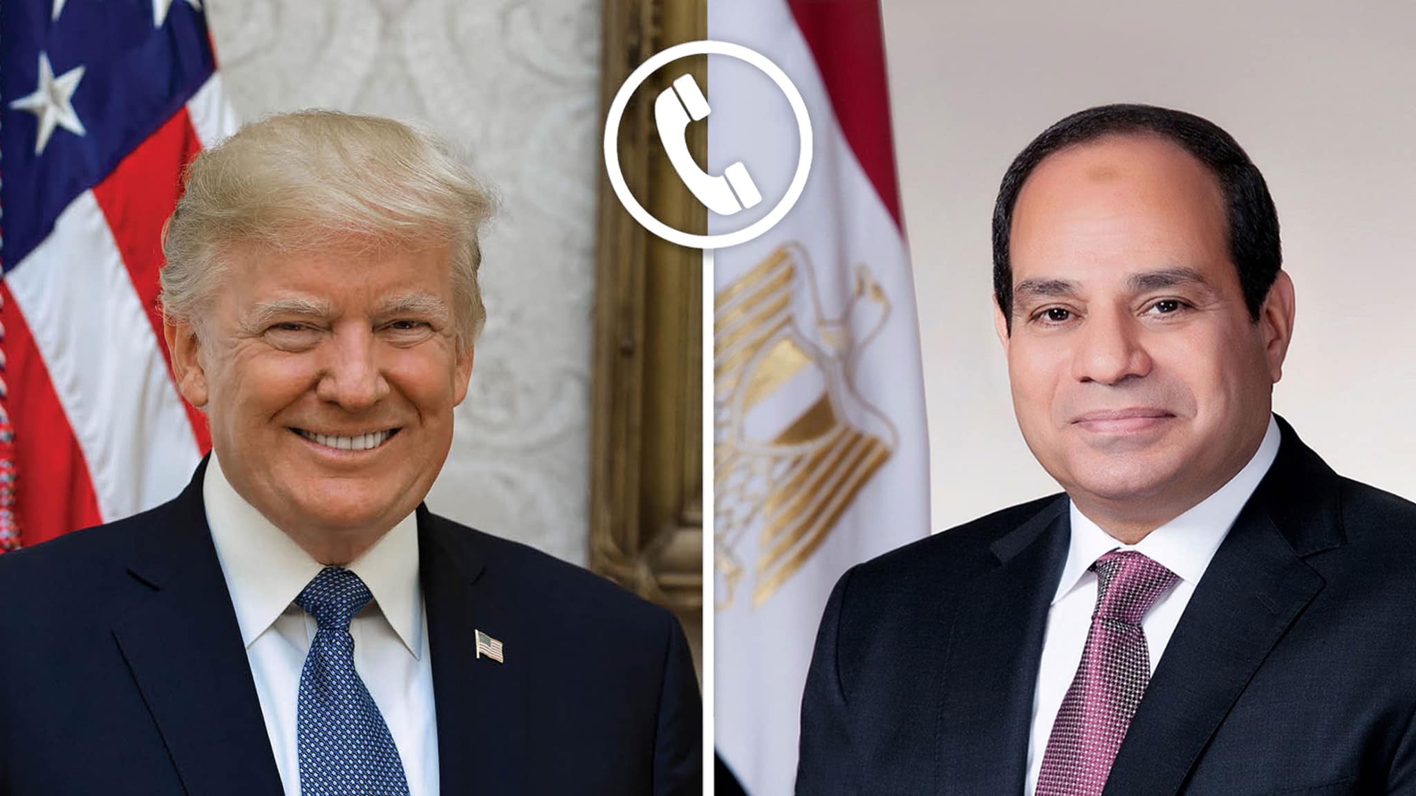 السيسي يتلقى أتصالاً هاتفياً من الرئيس الأمريكي