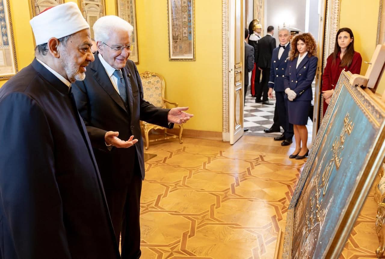 شيخ الأزهر للرئيس الإيطالي : ننتظر إعلان إيطاليا الاعتراف بدولة فلسطين