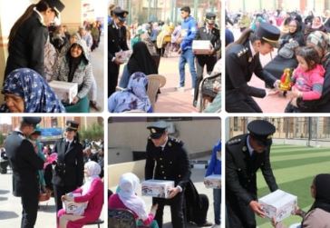 الداخلية توزع عبوات غذائية بالمجان على الفئات الأولى بالرعاية بالمناطق الحضارية